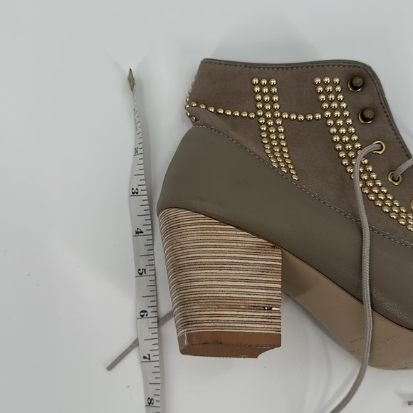 Nicora Lace Up Studded Booties Grey 8 - Picture 7 of 7